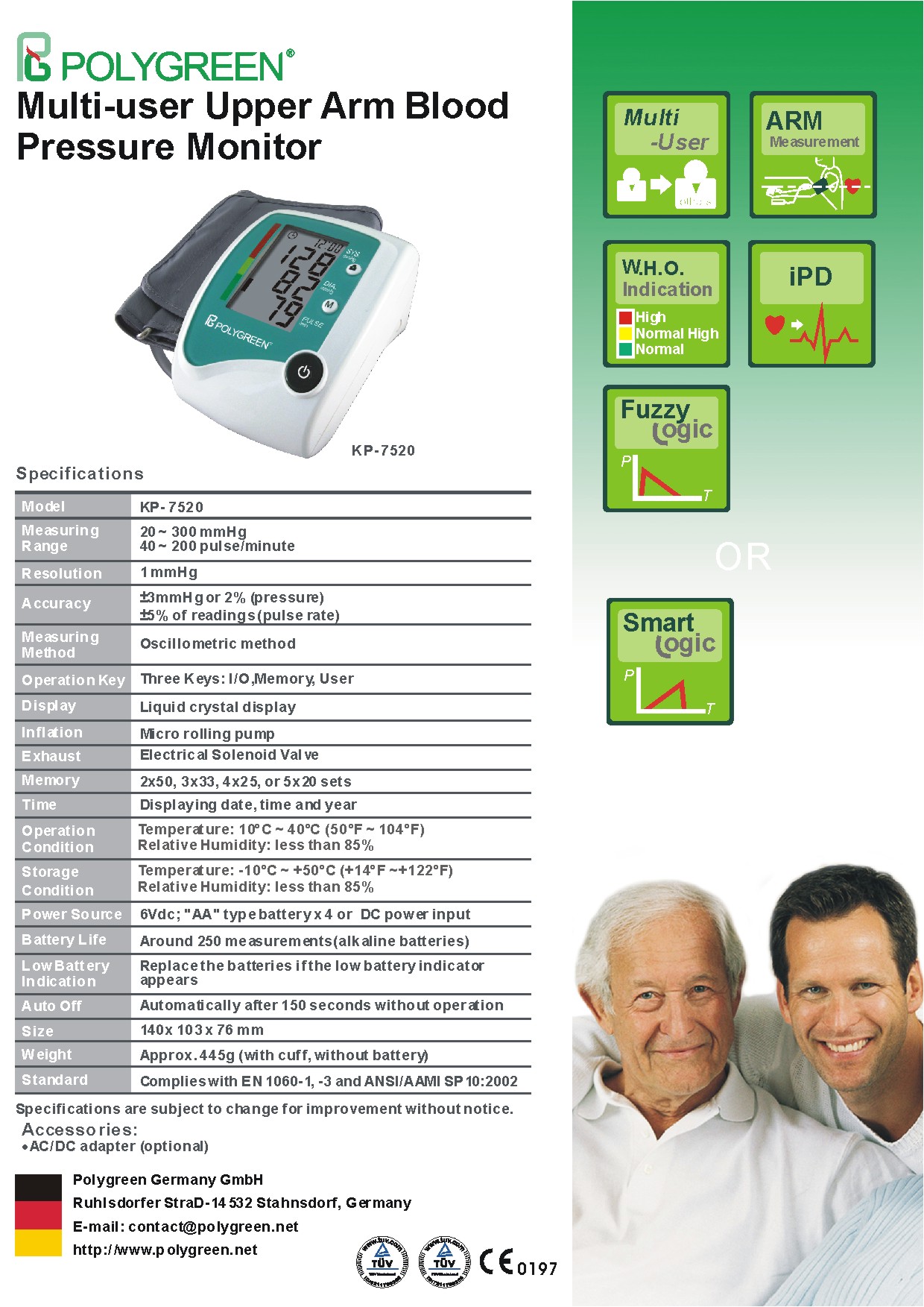 เครื่องวัดความดันโลหิต Polygreen จากเยอรมัน เครื่องวัดความดันโลหิต Polygreen จากเยอรมัน
