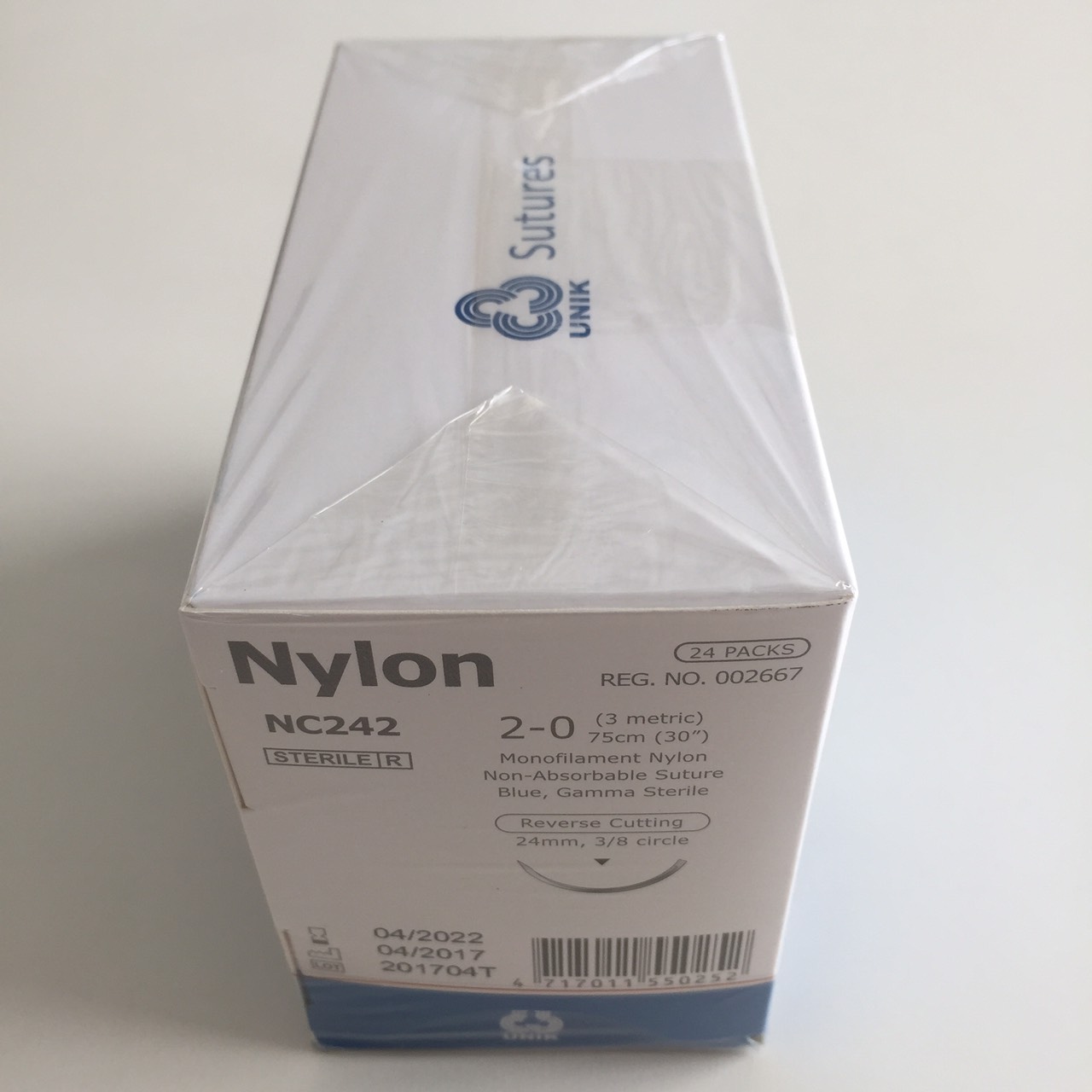 ไหมซอง Nylon NC242 C3/8 24 2/0 ยาว 75 CM (1ซอง)