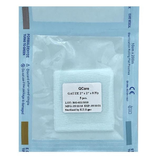 Gauze ผ้าก็อซพับ Sterile 3"x3" (กล่อง10ชิ้นx10ซอง)