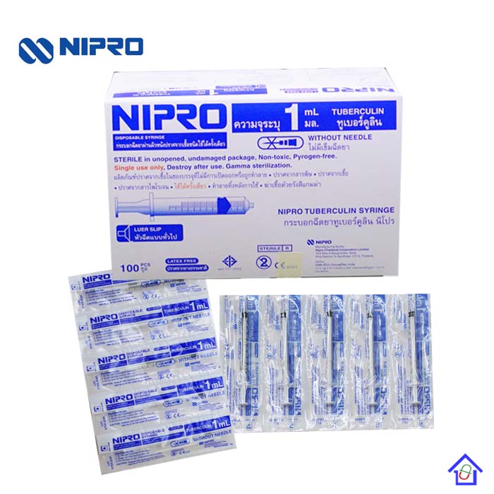 ไซริงค์ กระบอกฉีดยา ยี่ห้อ Nipro ขนาด 1 ml.