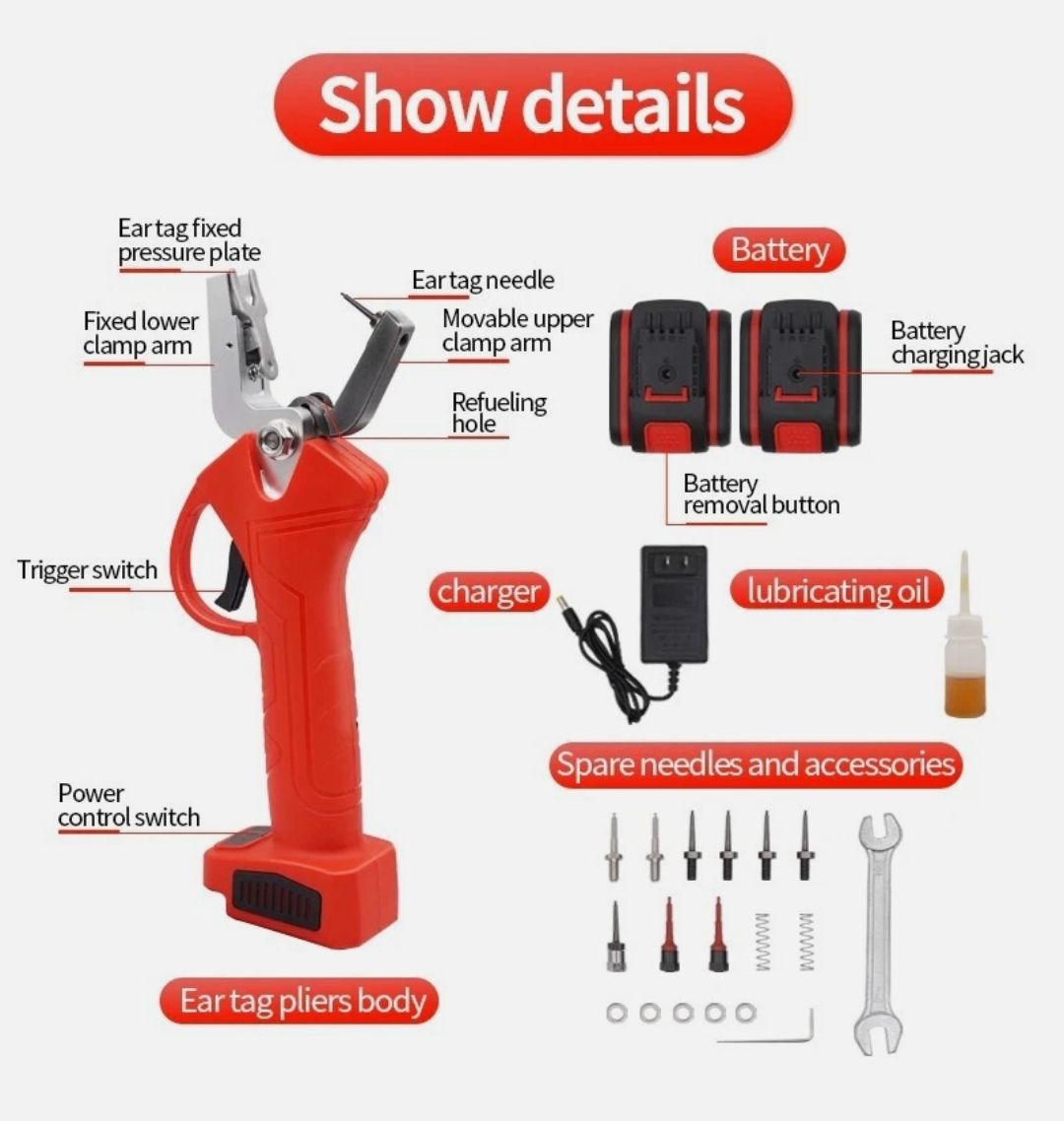 Electric Ear Tag Applicator เครื่องติดแผ่นเบอร์หูสัตว์